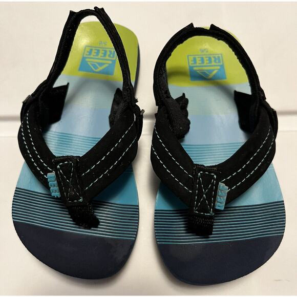 Reef Flip Flops Toddler Boys Size 5/6 slip on with ankle strap EUC - Picture 1 of 7